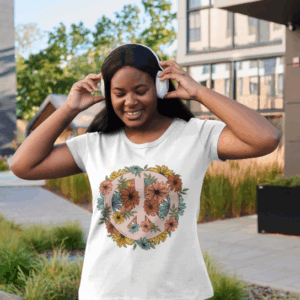 Floral Peace Sign Tee